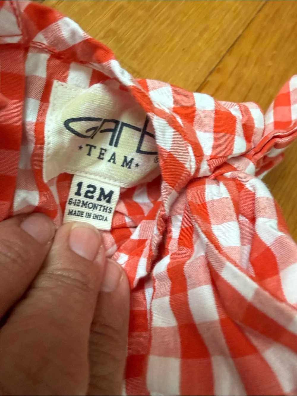 Orange Gingham Clemson Embroidered Toddler Dress